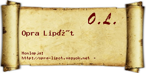 Opra Lipót névjegykártya